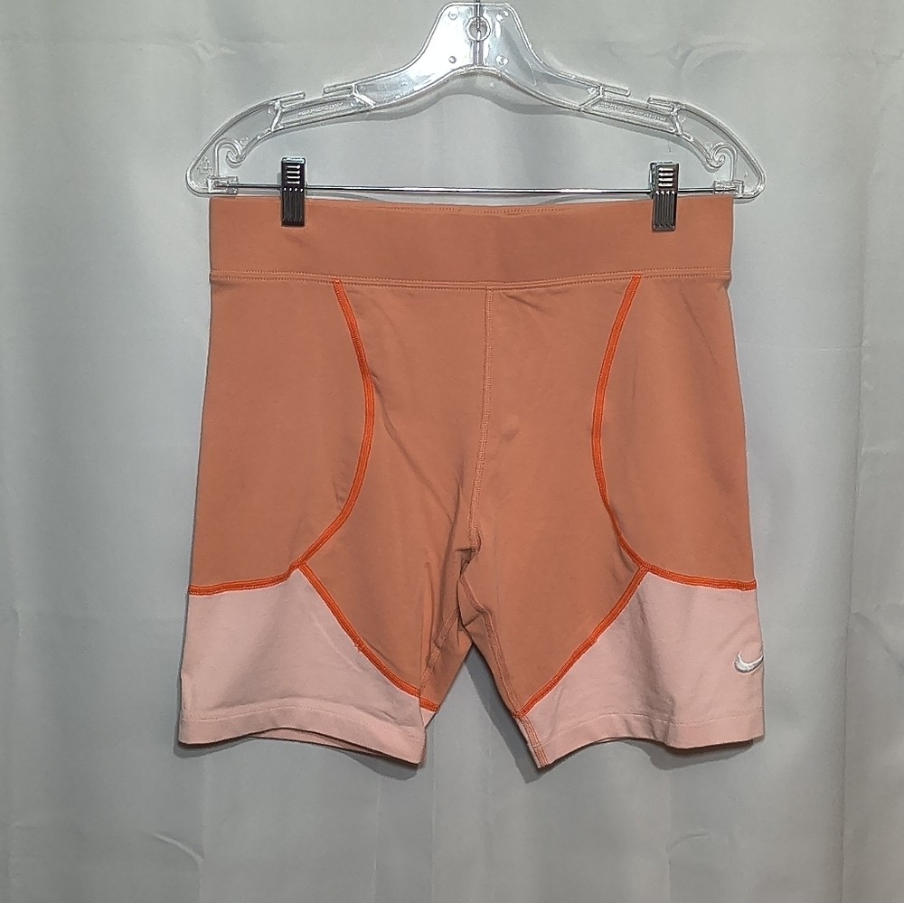 Nike GFX Pink And Orange Two Tone Biker Shorts Women's Size Large